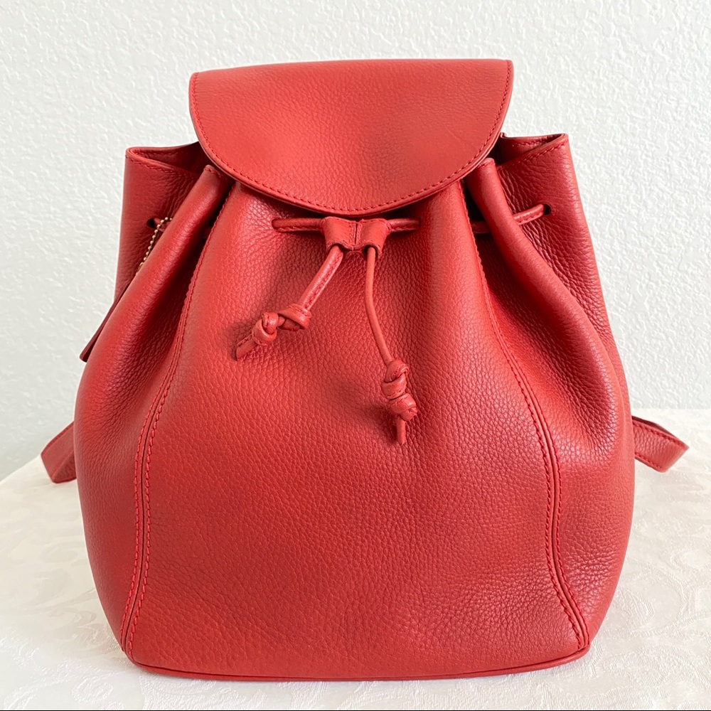 Coach Red Leather Backpack
